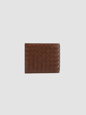 BOUDIN 123 - Brown Woven Leather Bifold Wallet