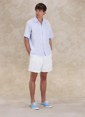 Bowling Camicia In Lino Manica Corta
