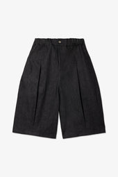 Box Pleat Short Denim - Raw Black