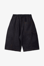 Box Pleat Short Denim - Raw Indigo