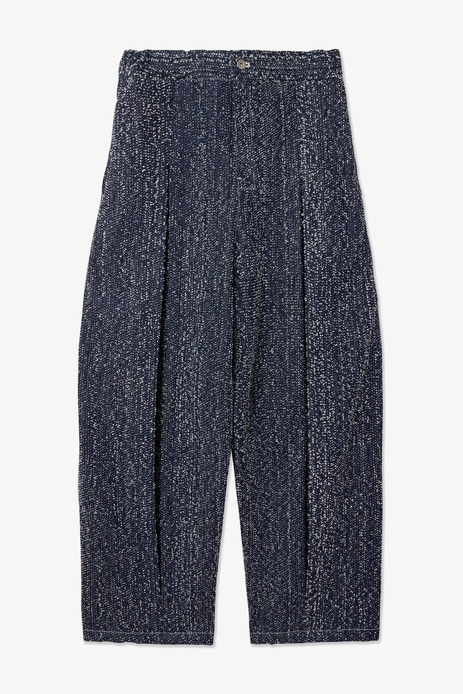 Box Pleat Trouser Denim - Indigo Snow Nep
