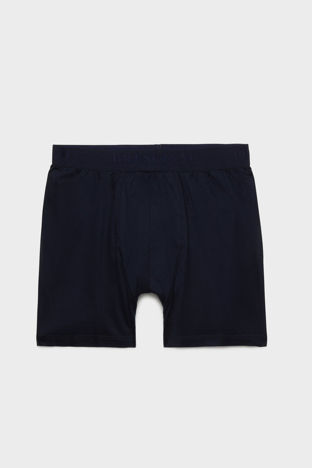 BOXER ADERENTE. 100% COTONE, NAVY.
