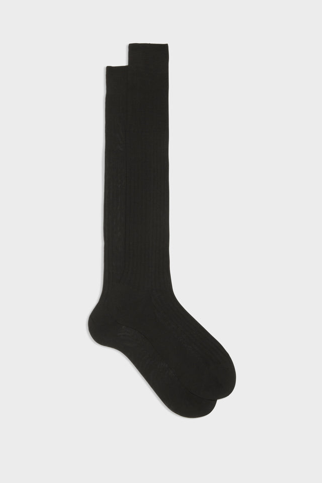 CALZA CESARE. 100% COTONE, TINTA UNITA, BLACK.