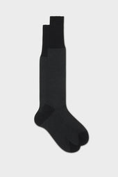 CALZA GIULIO. 100% COTONE, CHEVRON, BLACK.