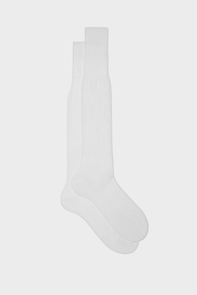 CALZA LORENZO. 100% COTONE, TINTA UNITA, WHITE.