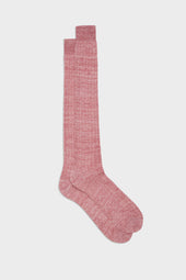 CALZA VALERIO. 90% LINO, 10% NYLON, TINTA UNITA, RED.