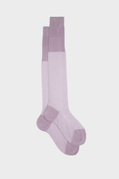 CALZA LEO, 100% COTONE, PIED DE POULE, LILAC.