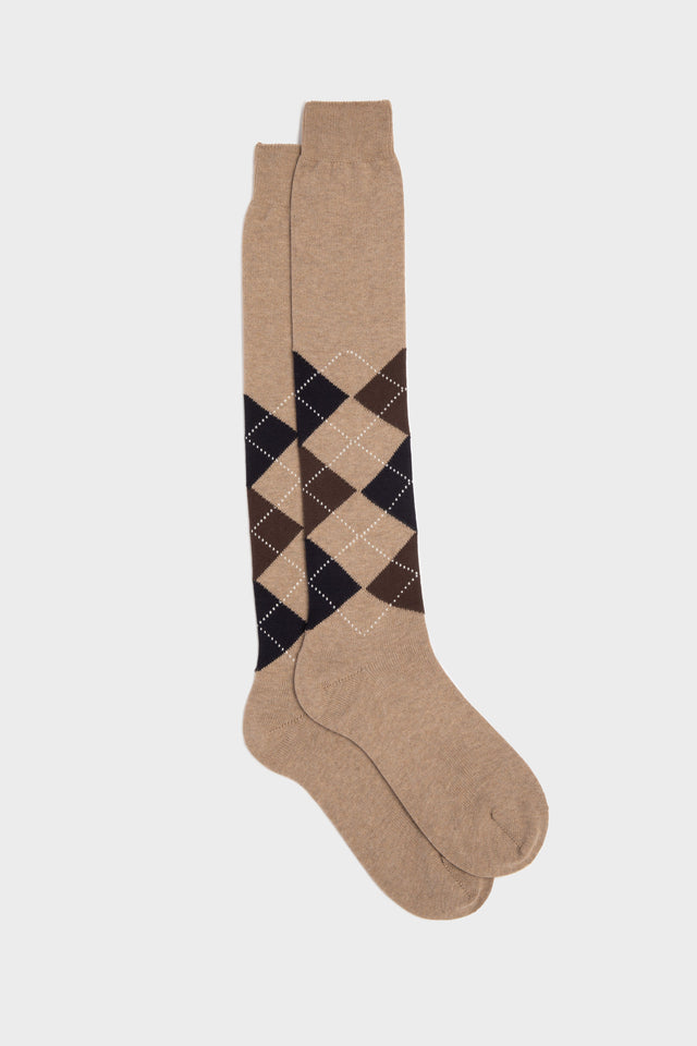CALZA LUCA, 100% COTONE, BEIGE.