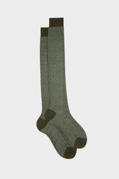 CALZA MICHELE, 75% COTONE 25% LINO, GREEN.