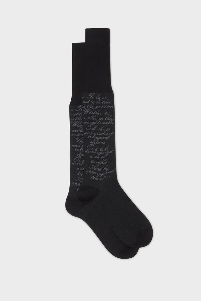 CALZA AMLETO. 100% COTONE, BLACK.