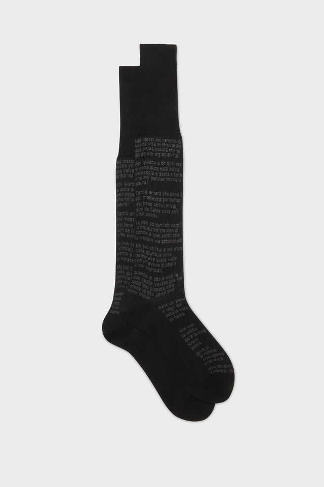 CALZA DIVINA COMMEDIA. 100% COTONE, BLACK.