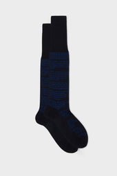 CALZA DIVINA COMMEDIA. 100% COTONE, NAVY.