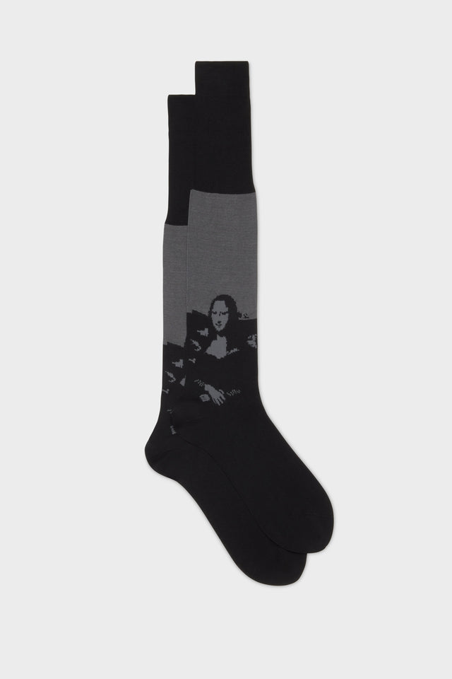 CALZA GIOCONDA. 100% COTONE, BLACK.