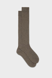 CALZA CAMPIDOGLIO. 95% CASHMERE 5% NYLON, BEAVER.