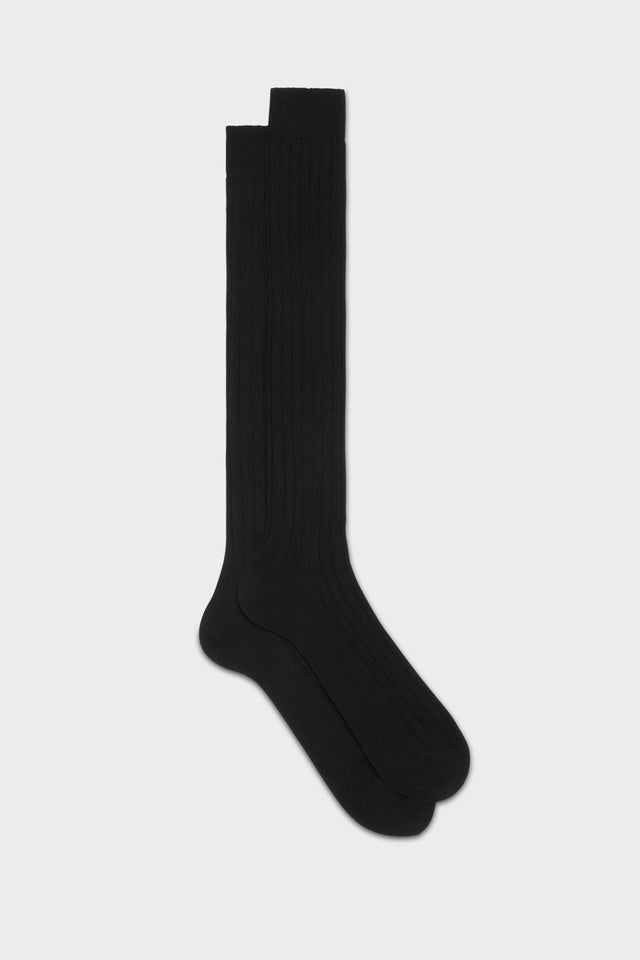 CALZA CAMPIDOGLIO. 95% CASHMERE 5% NYLON, BLACK.