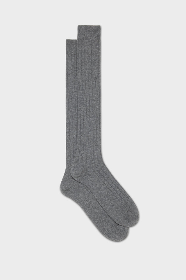 CALZA CAMPIDOGLIO. 95% CASHMERE 5% NYLON, MEDIUM GREY