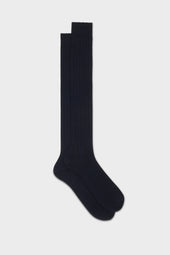 CALZA CAMPIDOGLIO. 95% CASHMERE 5% NYLON, NAVY.