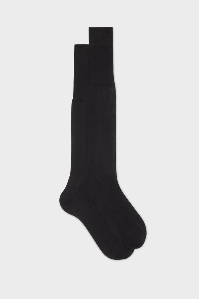 CALZA CELIO. 100% SETA, BLACK.