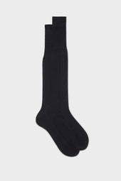 CALZA CELIO. 100% SETA, NAVY.