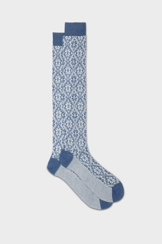 CALZA ASTRUM. MISTO LANA, BLUE.