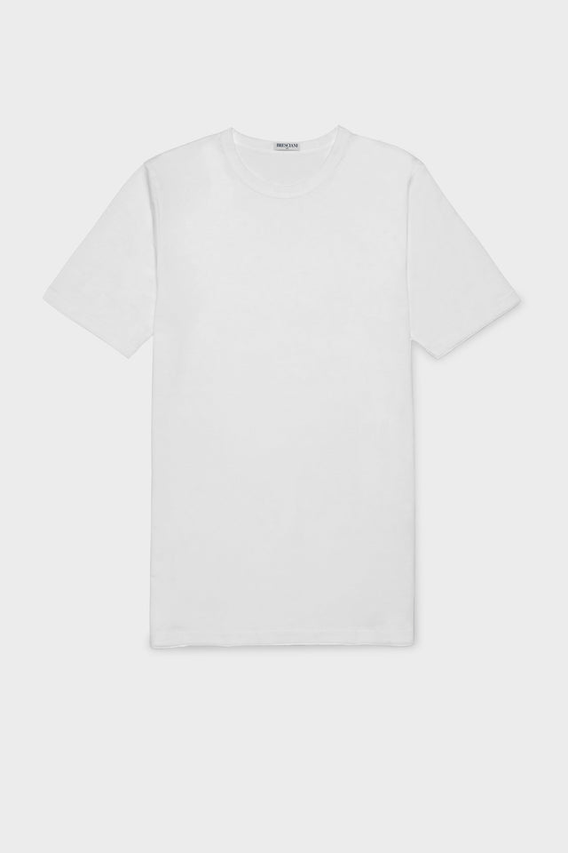 MAGLIA GIROCOLLO. 100% COTONE, MANICA CORTA, WHITE.