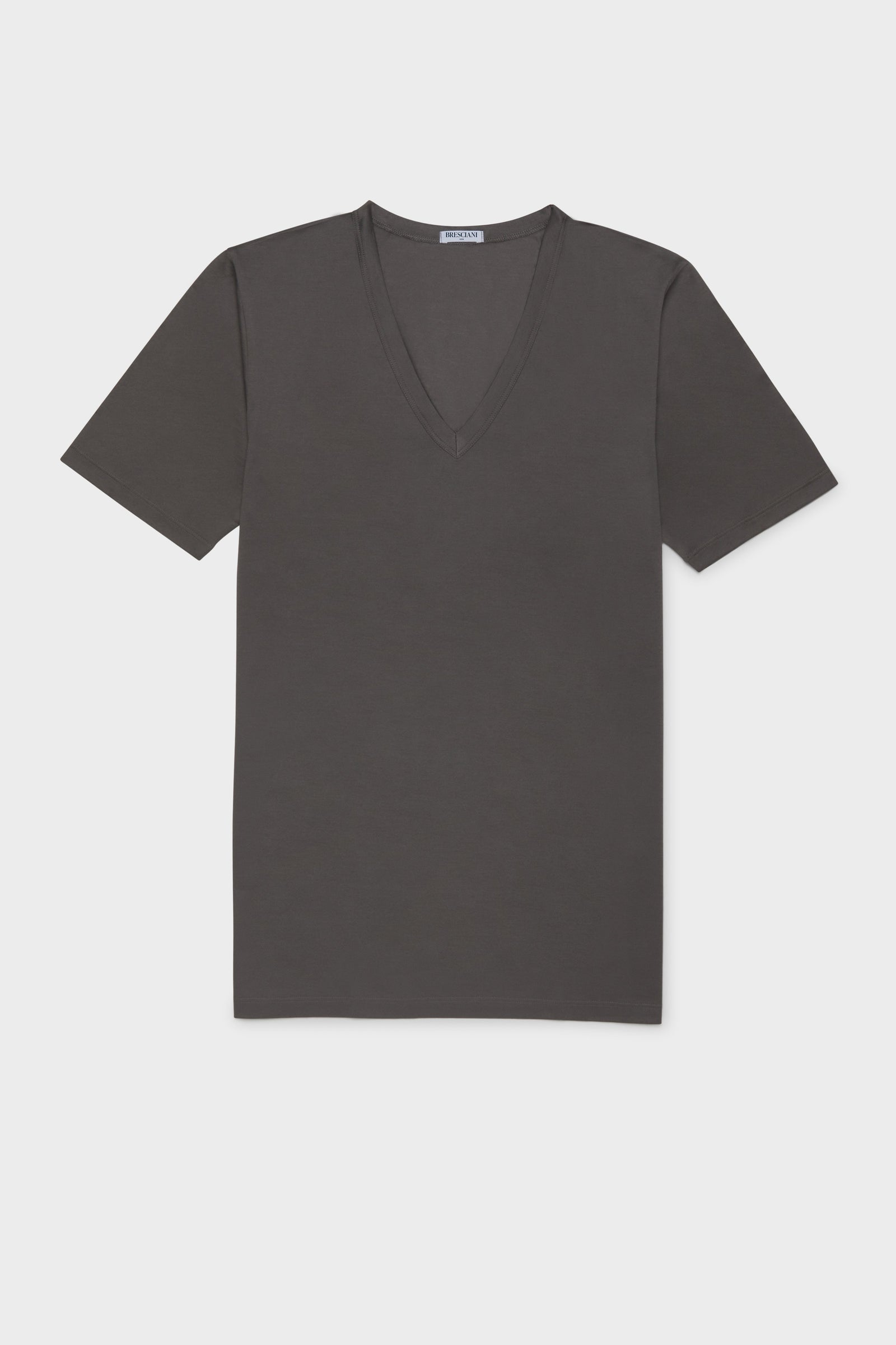Maglia Scollo V 100 Cotone Manica Corta Grey