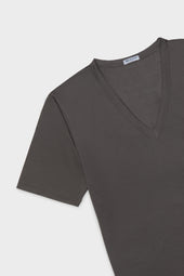 Maglia Scollo V 100 Cotone Manica Corta Grey