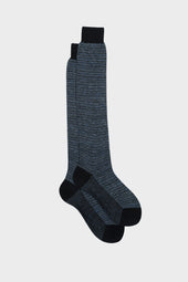 CALZA ATTILIO. 75% COTONE 25% LINO, BLUE-JEANS.