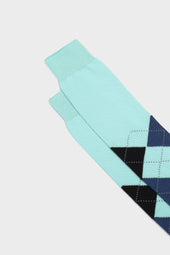 Calza Luca 100 Cotone Light Navy Aquamarine