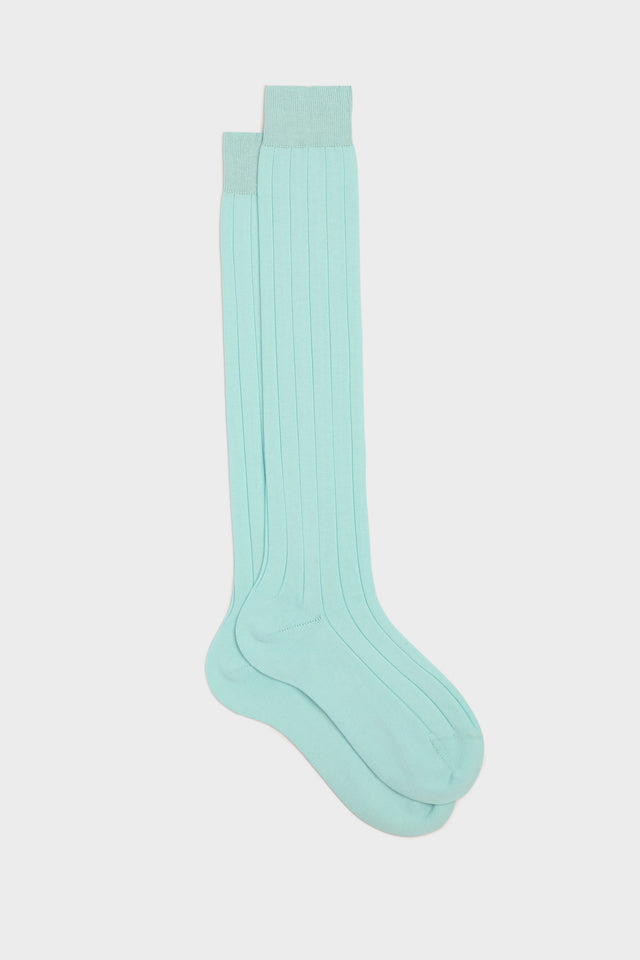 CALZA MASSIMO. 100% COTONE PIMA, AQUAMARINE.