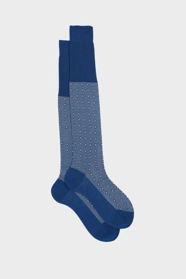 CALZA NICOLA. 100% COTONE, OCEAN-WHITE-RUST