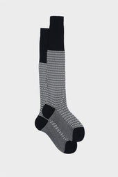 CALZA REMO. 100% COTONE, NAVY-WHITE.