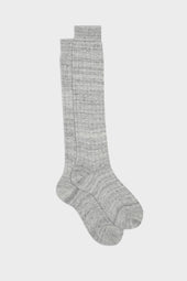 CALZA VALERIO. 90% LINO, 10% NYLON, TINTA UNITA, PEARL GREY