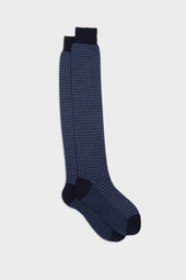 CALZA EGON. LANA 75% CASHMERE 25%, BLUE-OCEAN.