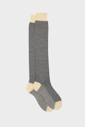 CALZA EGON. LANA 75% CASHMERE 25%, BLUE-BUTTER.