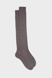 CALZA BIAGIO CON TRECCIA. LANA 90% POLIAMMIDE 10%, BEAVER.