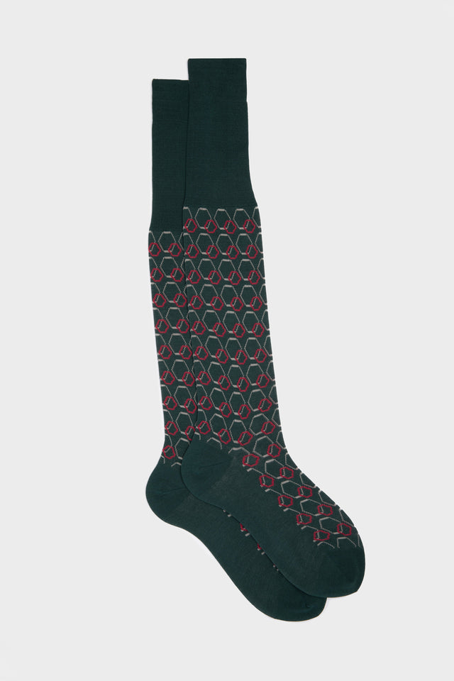 CALZA IVAN. 100% COTONE, GREEN.