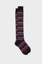 CALZA TITO. LANA 90% NYLON 10%, BLUE-GREY-RED-WHITE