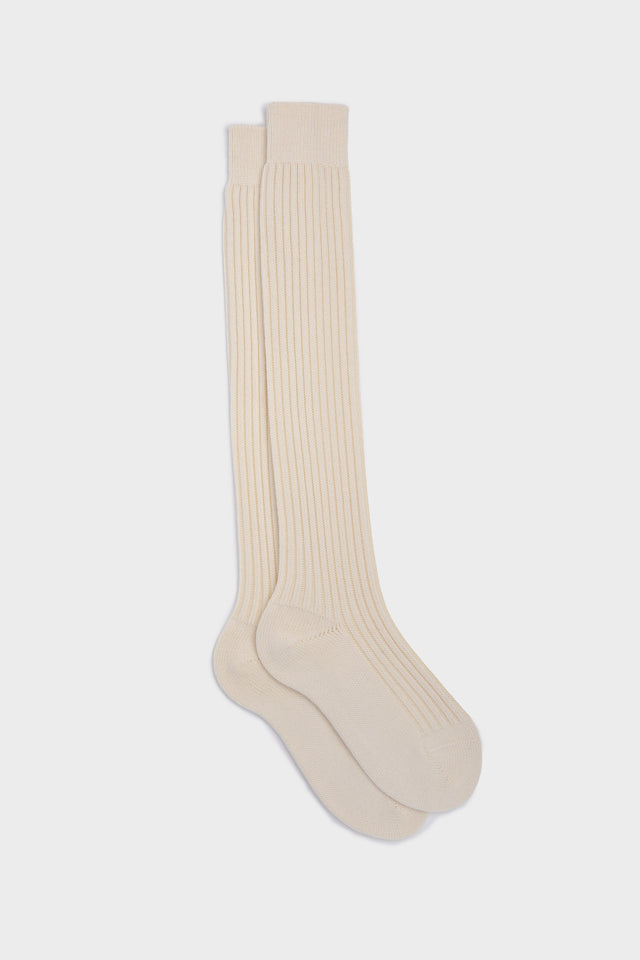 CALZA TEO. LANA 90% NYLON 10%, OFF WHITE.