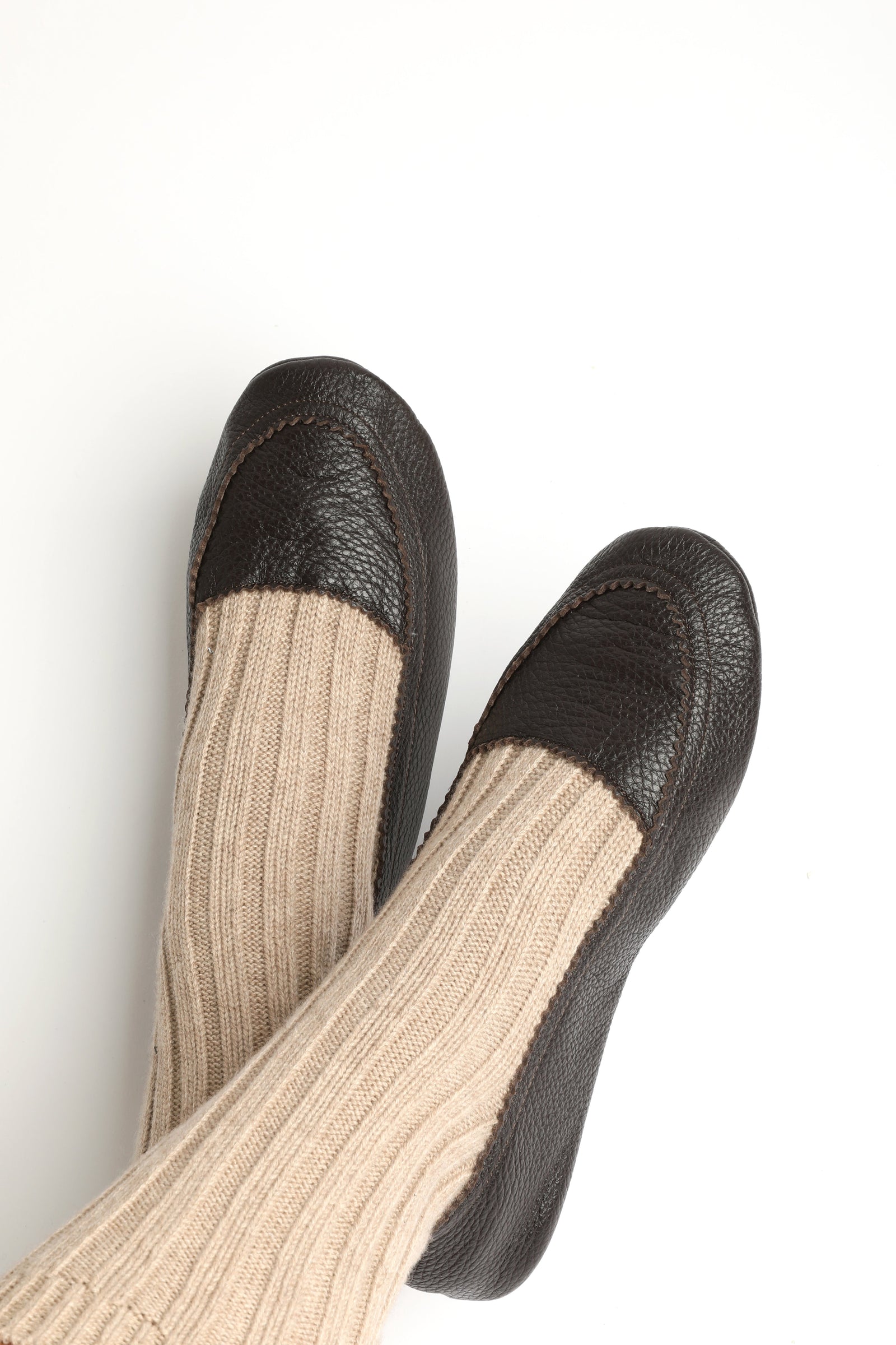 Slippers Cashmere Pelle Beige