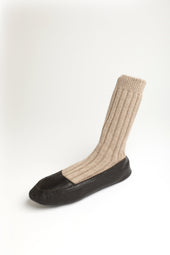Slippers Cashmere Pelle Beige