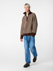 Bristol Knit In Oatmeal Stripe