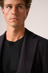 Apollo Unstructured Blazer - Wool - Navy And Brown