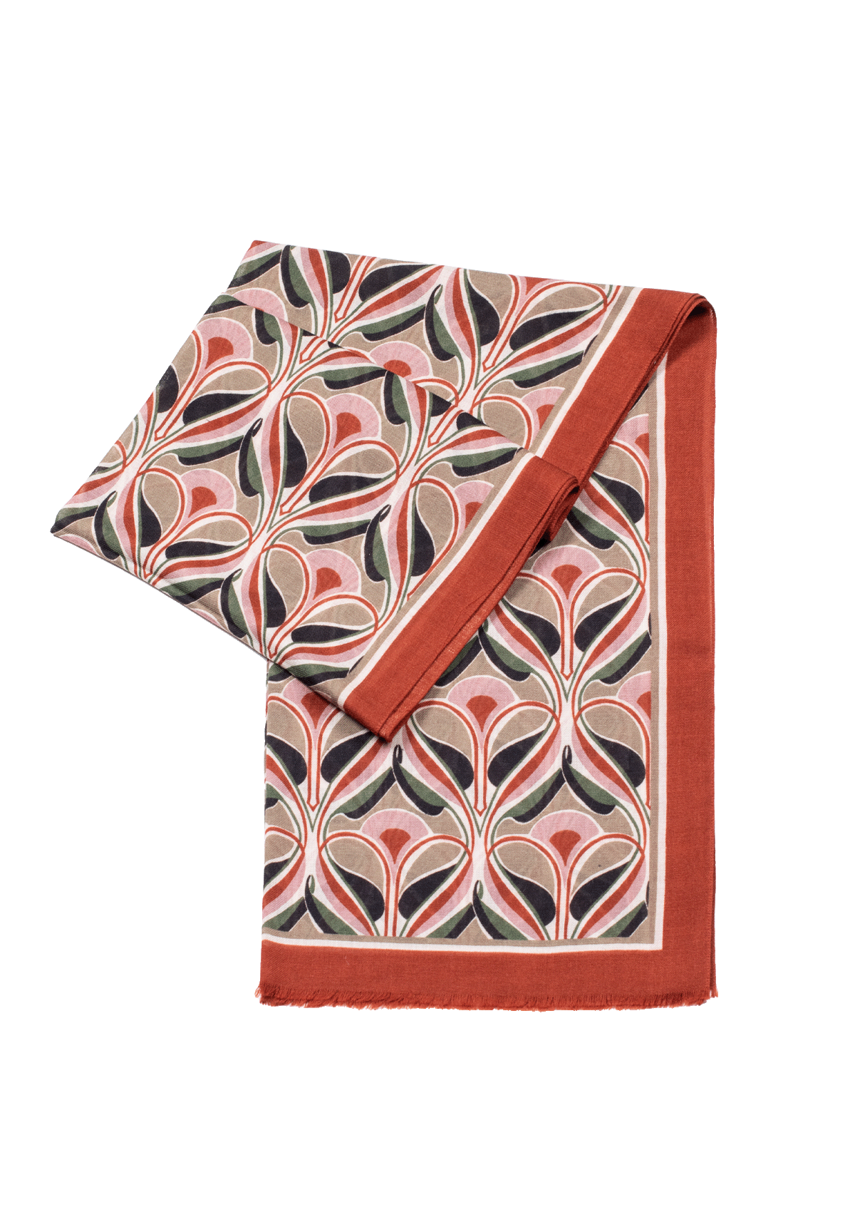 Retro Geometric Print Scarf