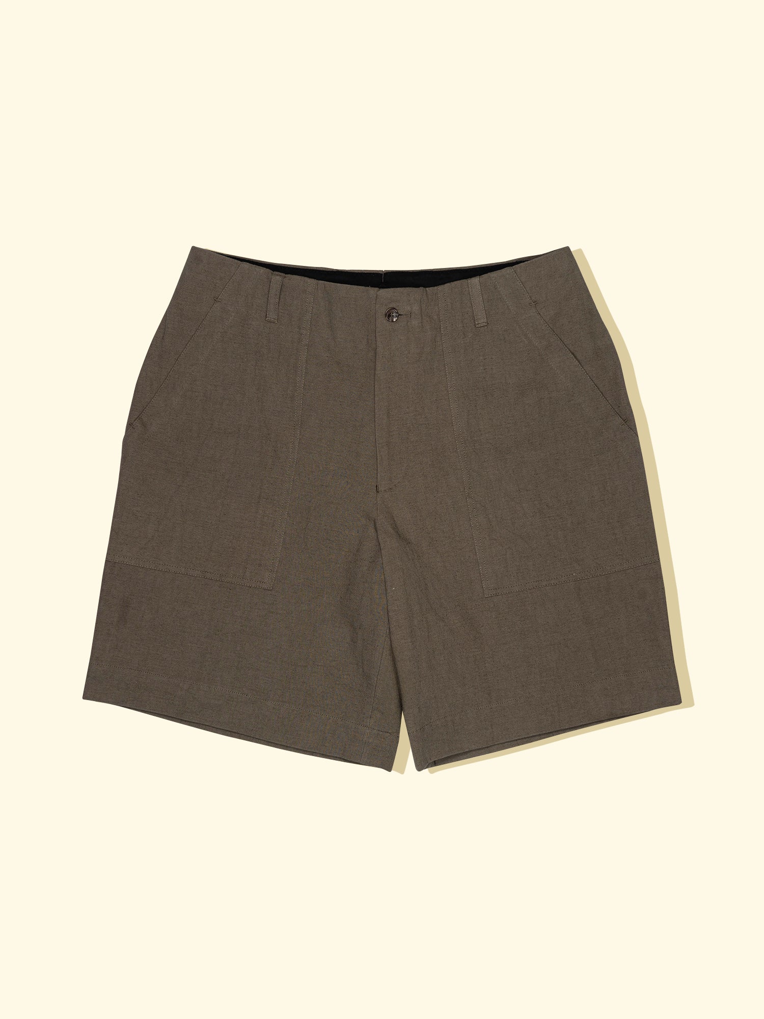 Cotton Linen Ramie Box Front Shorts Soil The Anthology