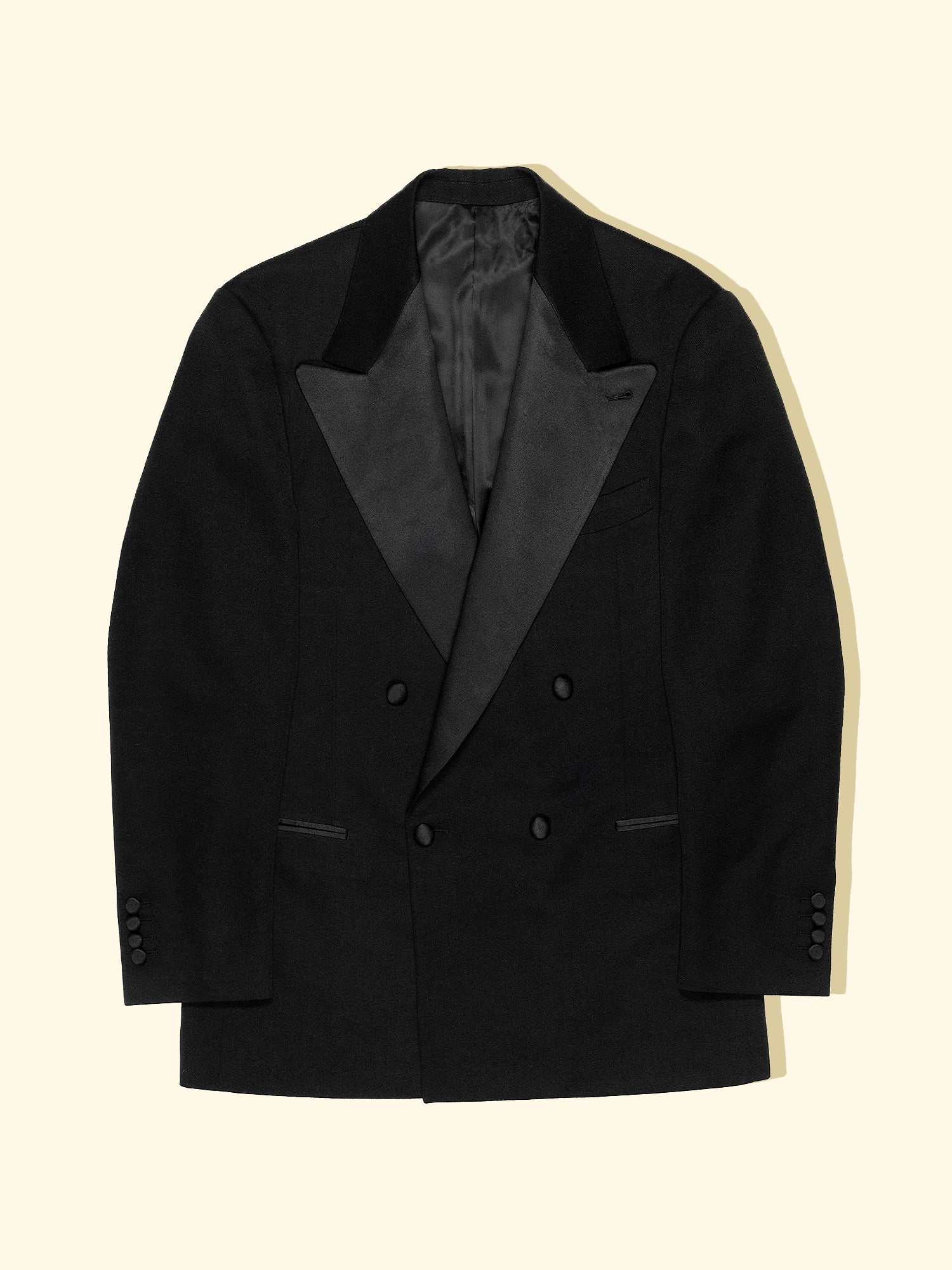 Wool Barathea Tuxedo Double Breasted Jacket The Anthology