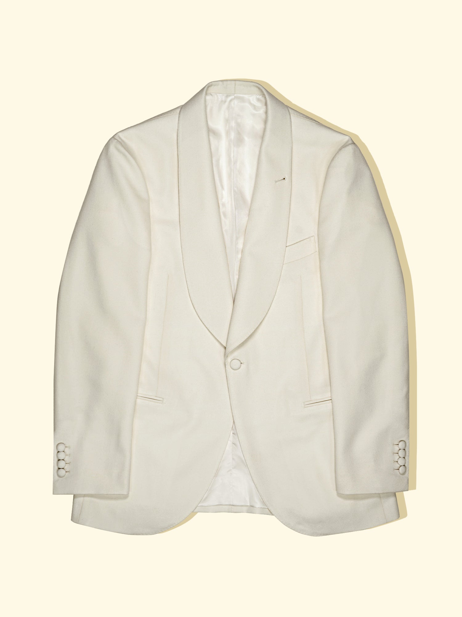 Wool Barathea Dinner Jacket Off White The Anthology