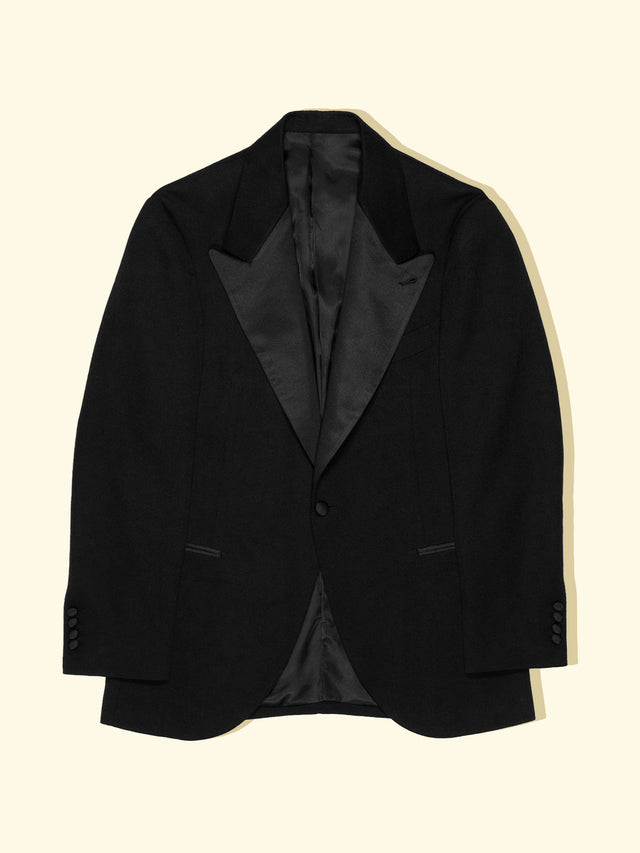 Wool Barathea Tuxedo Single-Breasted Jacket - Black — The Anthology