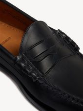 Black Leather G.H. Bass X Buck Mason Larson Loafer