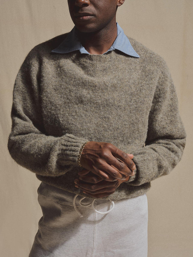 J.Press × Buck Mason Putty Shaggy Dog Sweater